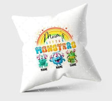 Load image into Gallery viewer, Mum&#39;s little monsters cushion
