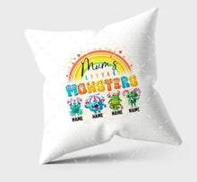 Load image into Gallery viewer, Mum&#39;s little monsters cushion
