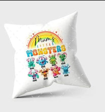 Load image into Gallery viewer, Mum&#39;s little monsters cushion
